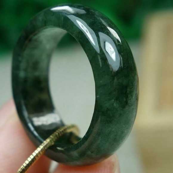 Certified Green 100% Natural A jadeite jade Ring 戒指 5.9# - Picture 5 of 11